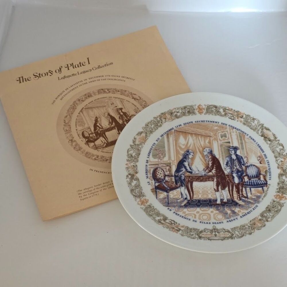 VTG Lafayette Legacy Plate I (NBR 579 IN Collection 1973) w/Paperwork & Certs